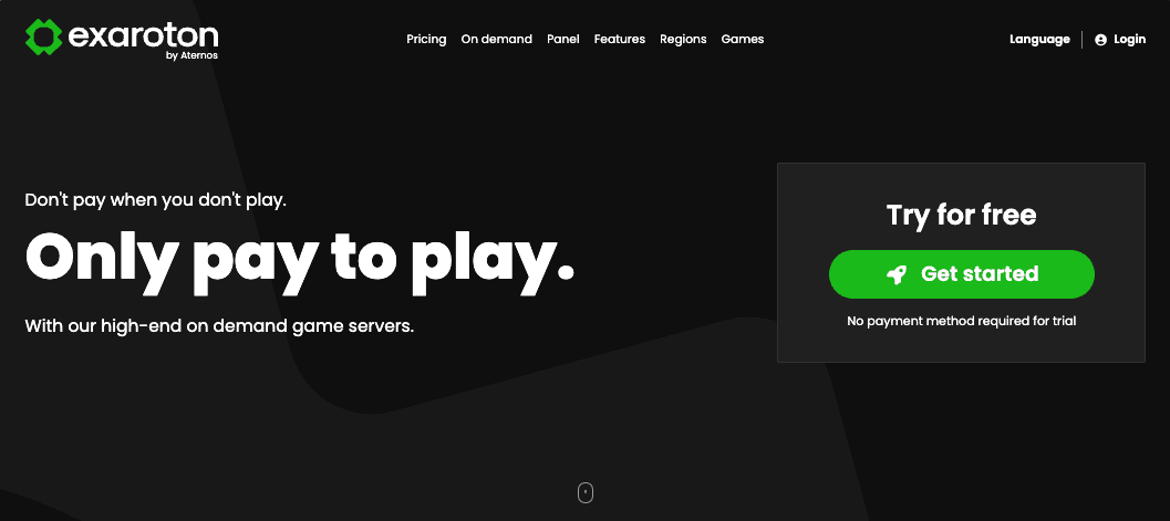 Exaroton - Only pay to play game hosting