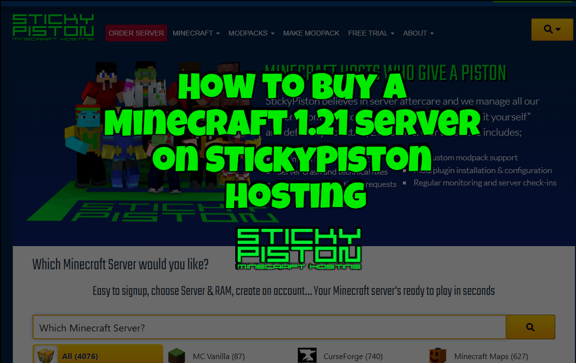 StickyPiston Minecraft Hosting Full Review