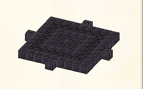 AdventureZ Blackstone Golem Altar structure showing 9x9 blackstone pattern in the Nether