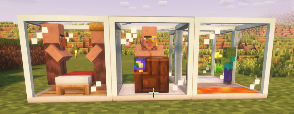 All the Mods 10 Easy Villagers mod showing breeder, trading, and iron farm blocks