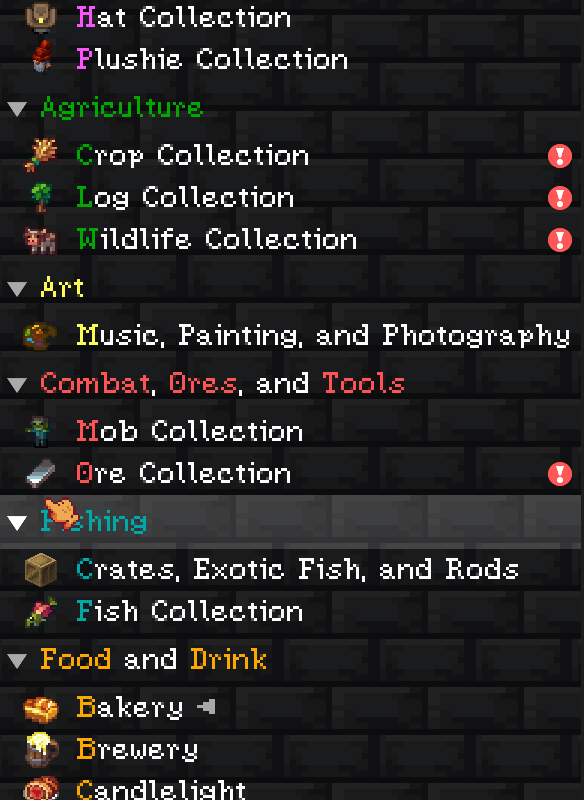 BigChadGuys Plus quest book showing massive collection requirements for items, mobs, and resources