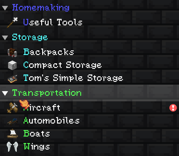 BigChadGuys Plus quest book highlighting important mods for transportation, storage, and automation