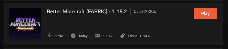 Better Minecraft Fabric modpack installation in progress