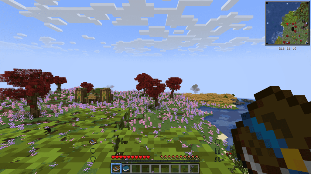 Better Minecraft Fabric in-game screenshot with quest books and structures