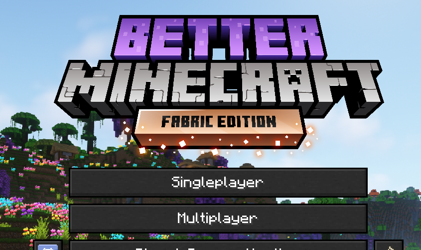 Better Minecraft main menu with multiplayer button highlighted