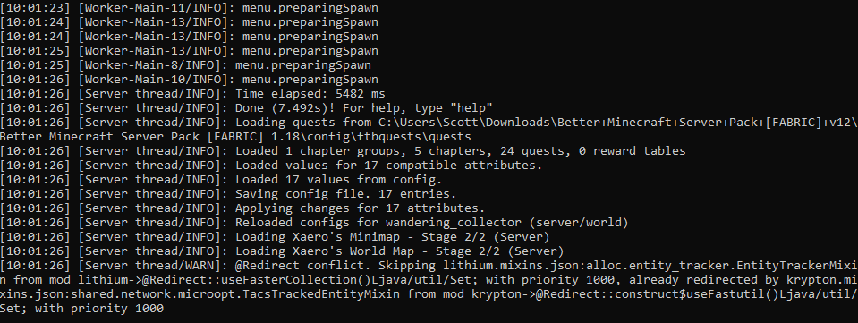 Better Minecraft server running successfully