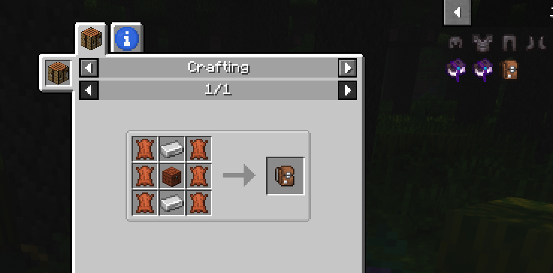 Bliss backpack crafting recipe