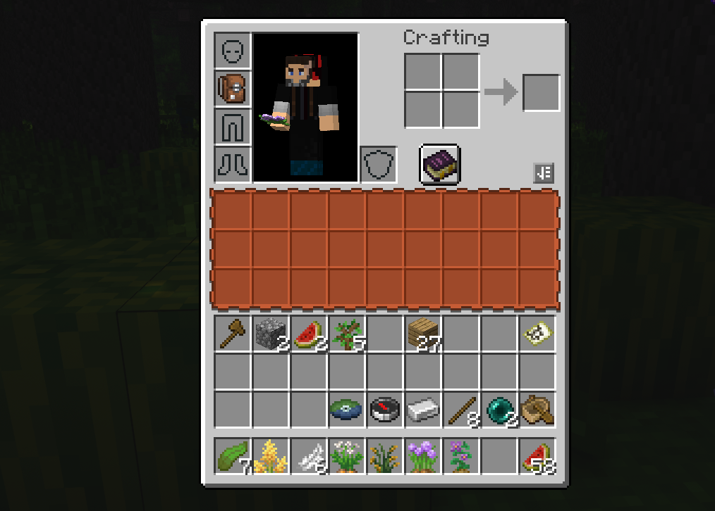 Bliss backpack inventory interface