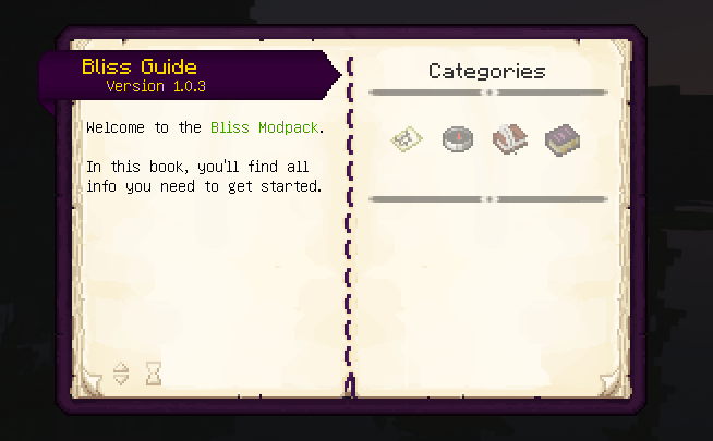Bliss guidebook categories page
