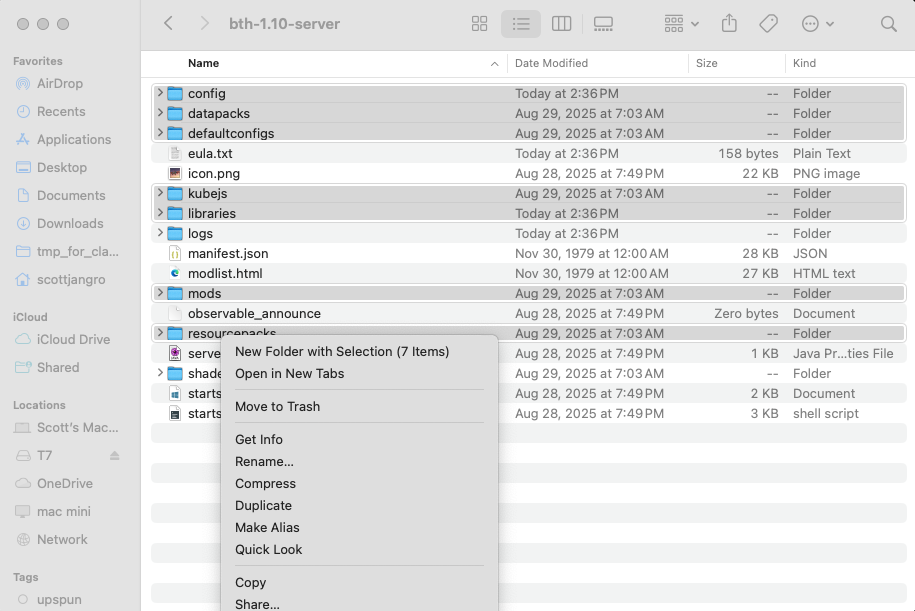 Creating archive of update files