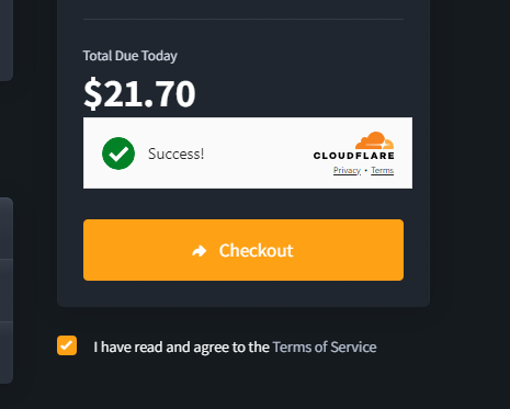 CloudNord checkout form for billing information