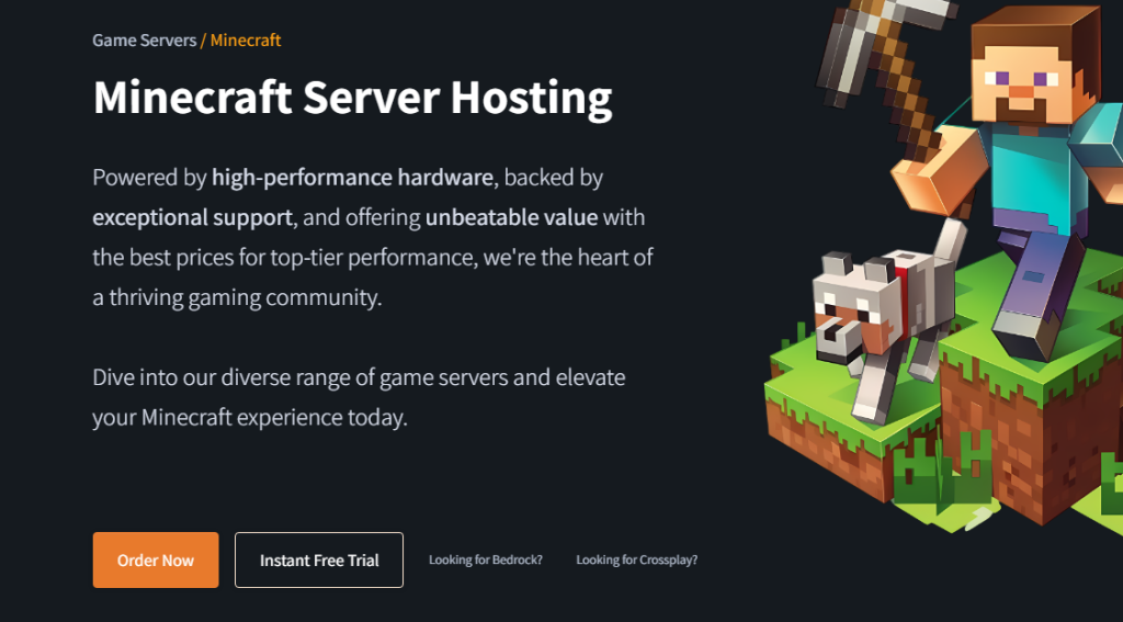 CloudNord Order Now button to start server configuration