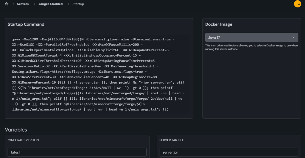 CloudNord startup options and Java version configuration