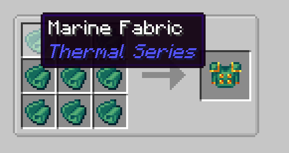 Diving suit crafting recipe using marine fabric