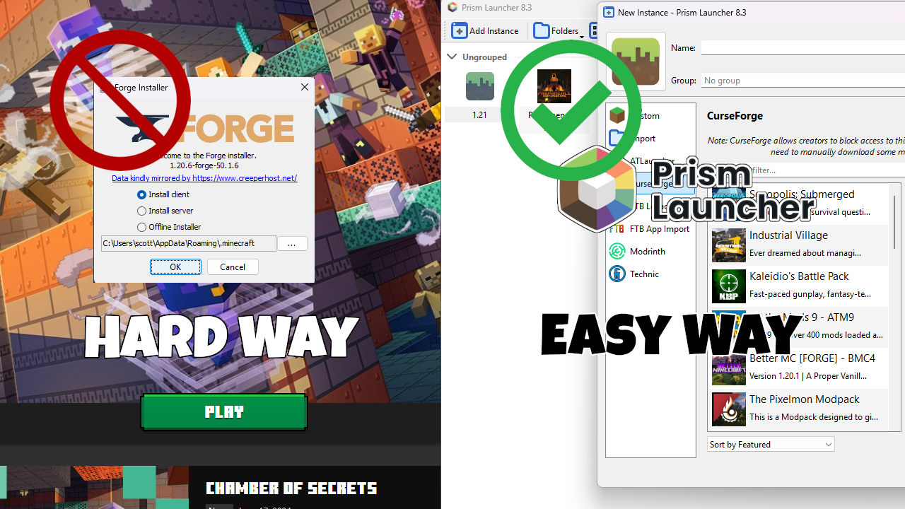 Don't Mod Minecraft Directly! Use The PRISM Launcher