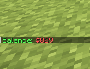 EssentialsX /balance command showing player's current money