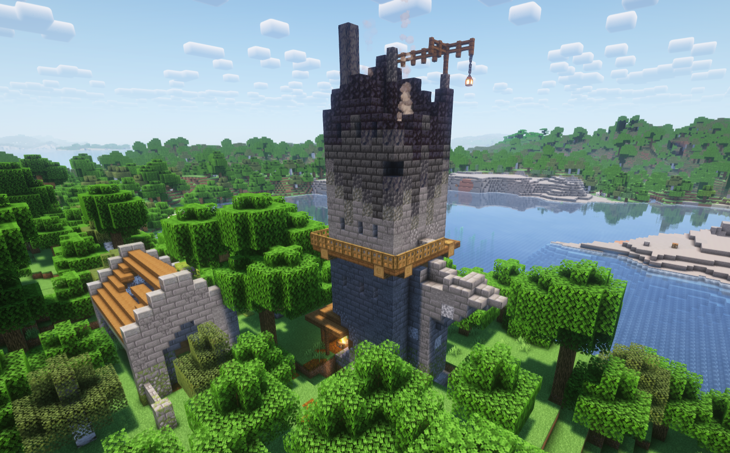 Pyromancer tower structure in Minecraft