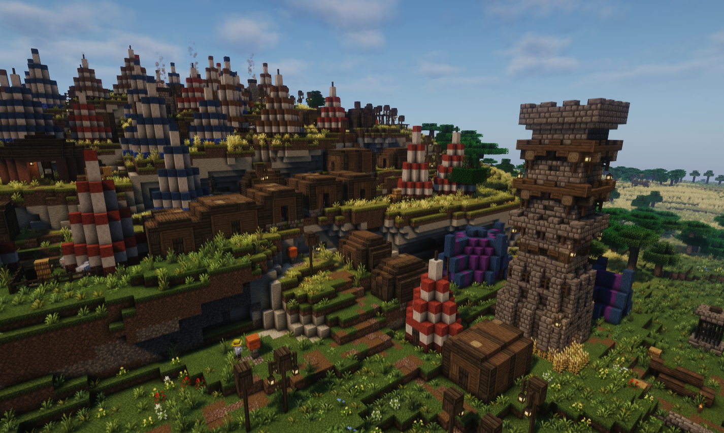 Medieval Minecraft MMC3 exploration showing new structures and dungeons from various mods