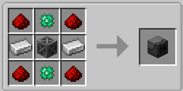 Mekanism Enrichment Chamber crafting recipe with steel, redstone, steel casing, and basic control circuits