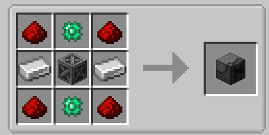 Mekanism Enrichment Chamber crafting recipe showing steel casing, redstone, and basic control circuit requirements