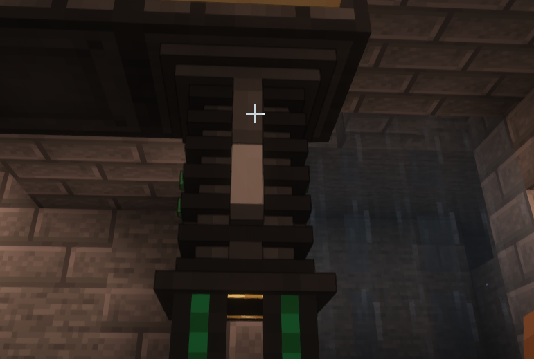 Mekanism Logistical Sorter placement showing black square on inventory and yellow square toward destinations