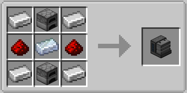 Mekanism Metallurgic Infuser crafting recipe requiring iron, redstone, furnaces, and osmium