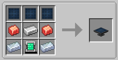 Mekanism Solar Generator crafting recipe requiring solar panels, energy tablet, osmium, iron, and infused alloy
