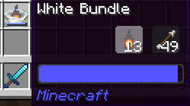 Bundle tooltip showing scroll wheel selection of specific items