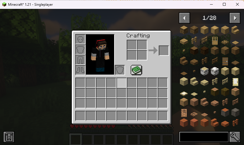 Minecraft with JEI mod interface showing item recipes