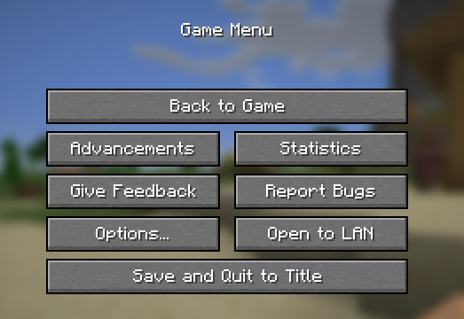 Minecraft Open to LAN button in pause menu