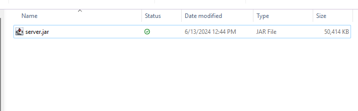 Minecraft server.jar file in desktop folder