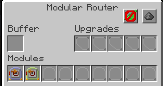 Modular Router with puller and sender modules configured