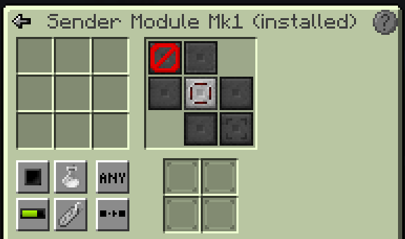 Sender module configured to send items to storage chest