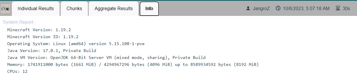 Observable mod info tab with server details