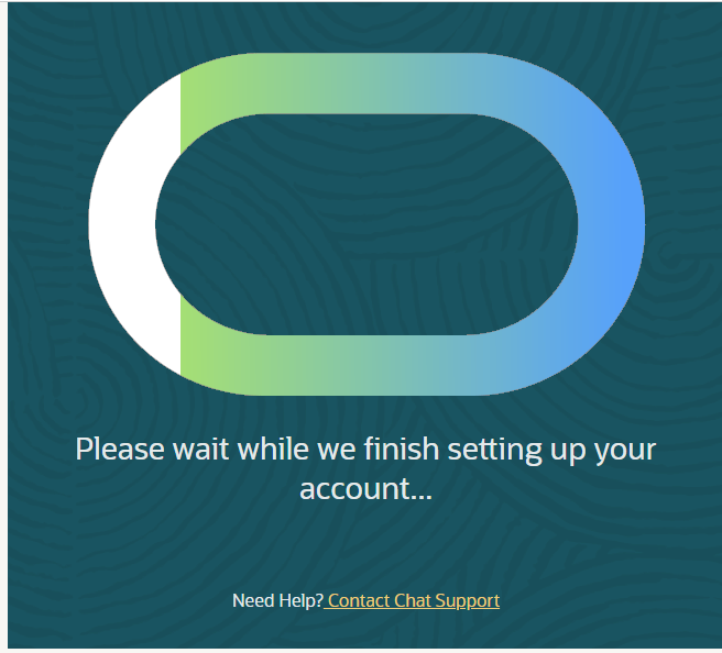 Oracle Cloud provisioning wait screen