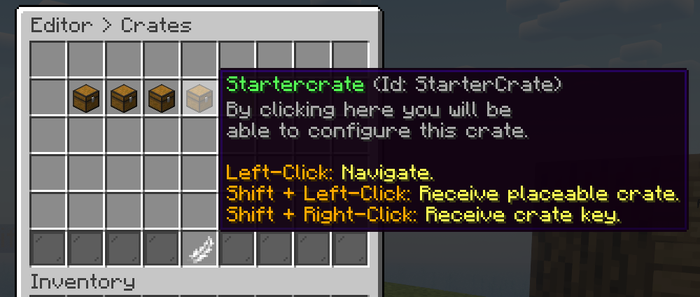PhoenixCrates editor showing list of available crates including examples and custom crates