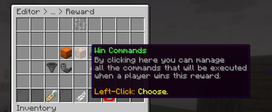 PhoenixCrates reward editor interface showing item and command configuration options