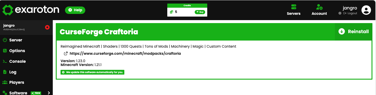 Craftoria One-Click Install