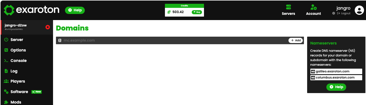 Domains Configuration
