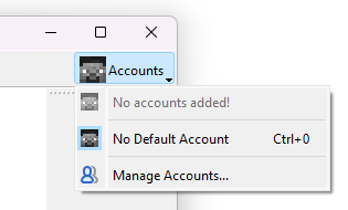 Prism Launcher accounts management screen