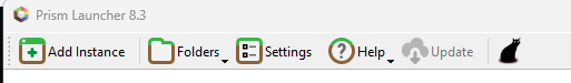 Prism Launcher interface showing Add Instance button at top left