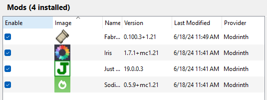 Prism Launcher with Fabric API successfully installed