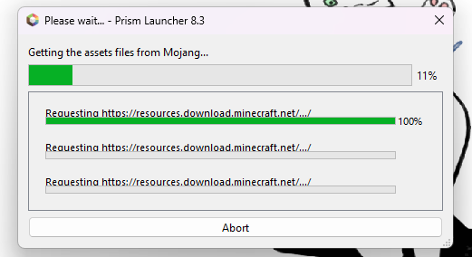 Prism Launcher loading Minecraft without launcher