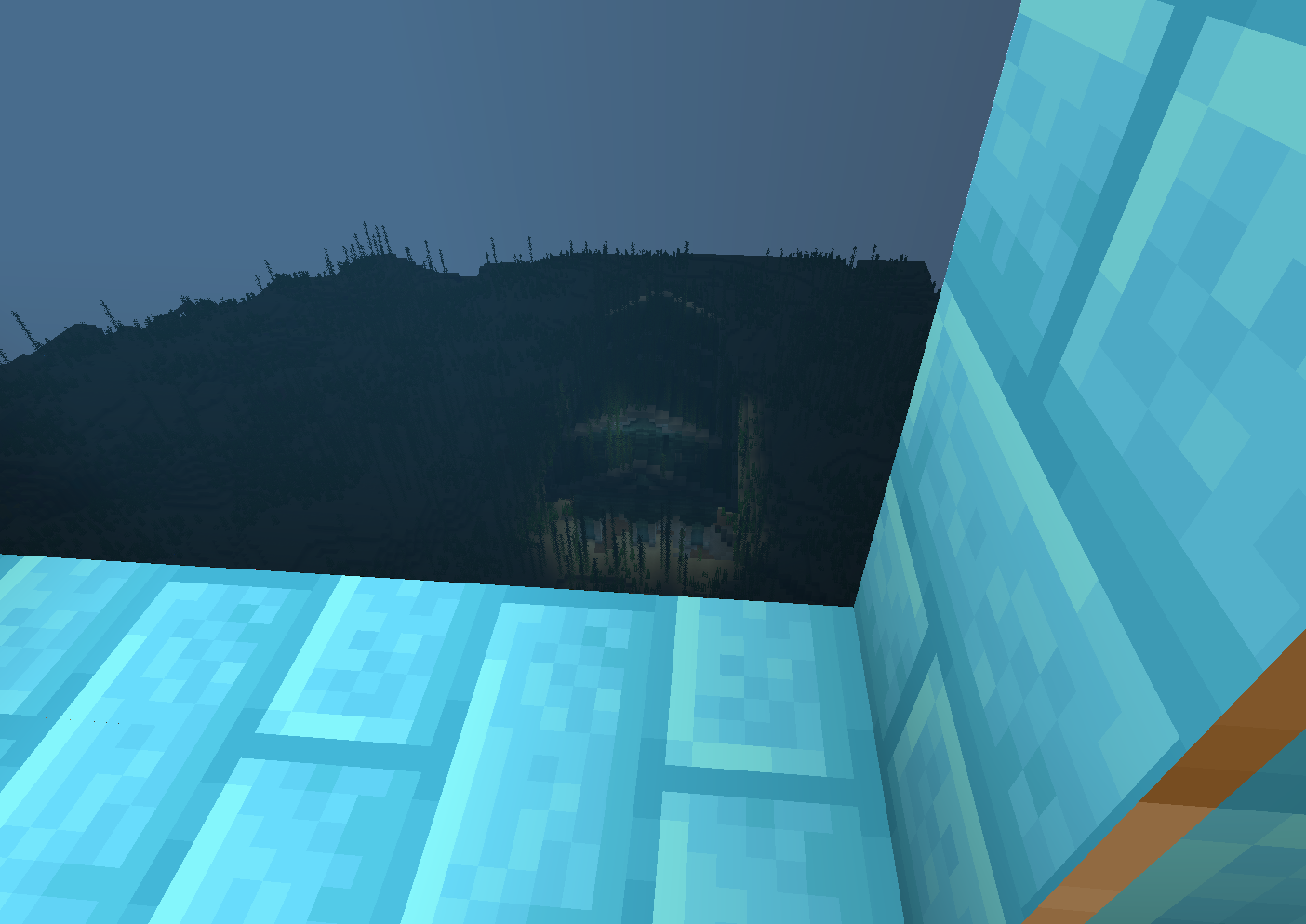 Ocean floor structure visible from base