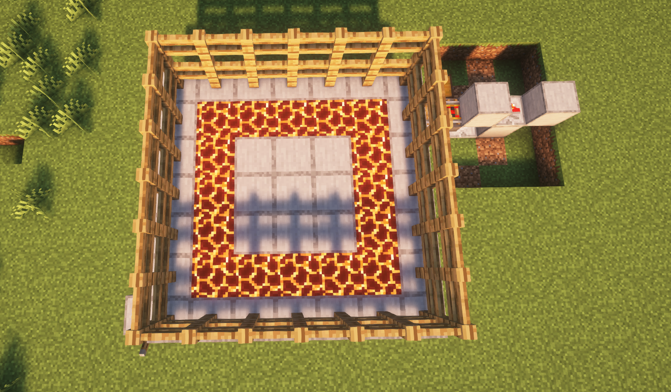 7x7 platform with magma block ring for slime containment and killing