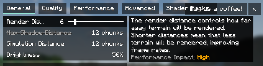 Distant Horizons mod showing extended render distance in Minecraft 1.21