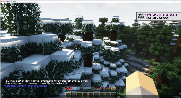 Valhelsia Enhanced Vanilla in-game screenshot with beautiful shaders