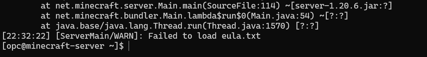 Minecraft EULA error message