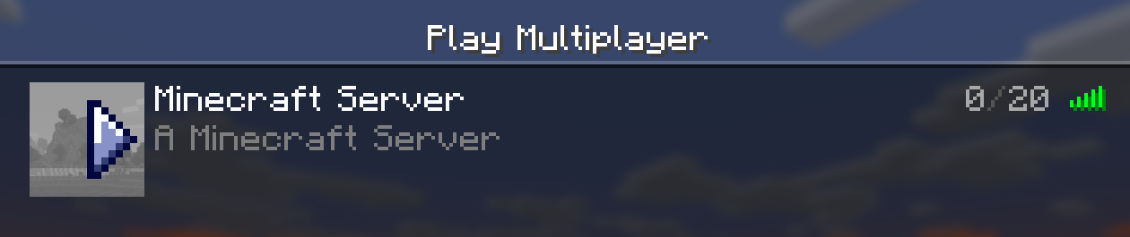 Minecraft multiplayer server added