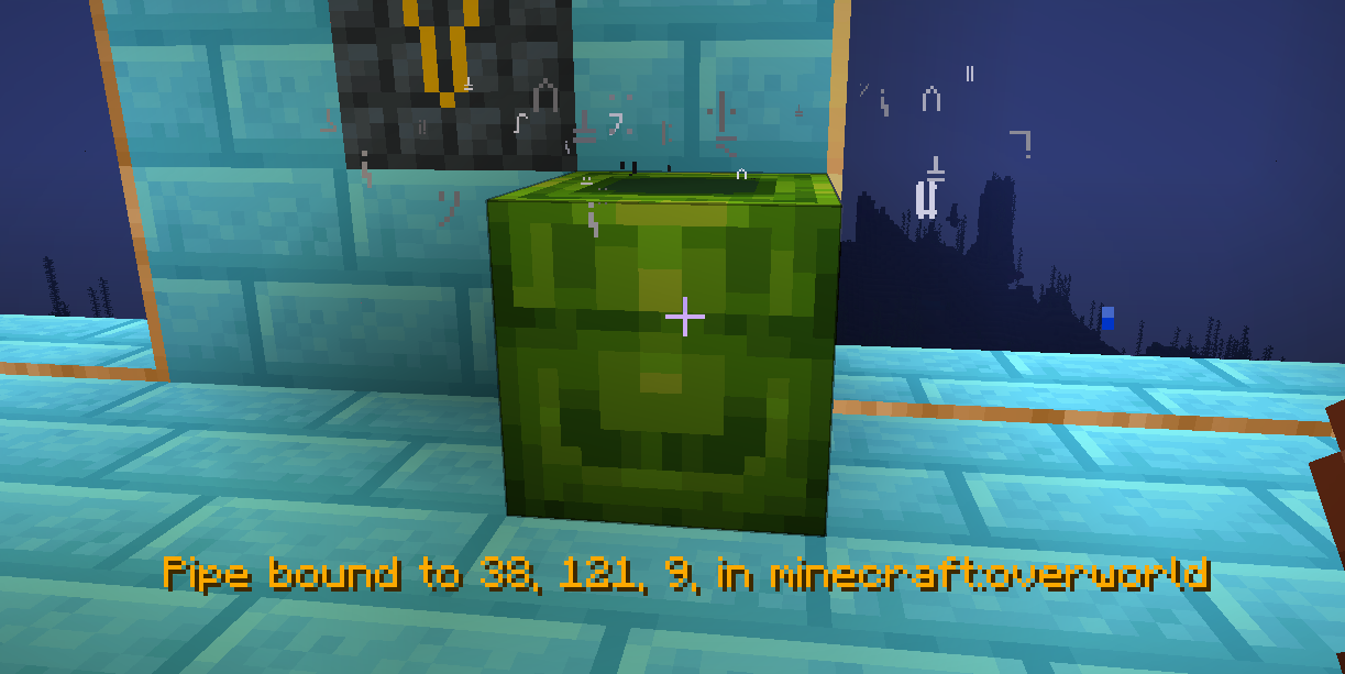 Warp pipe showing pipe is bound with particles